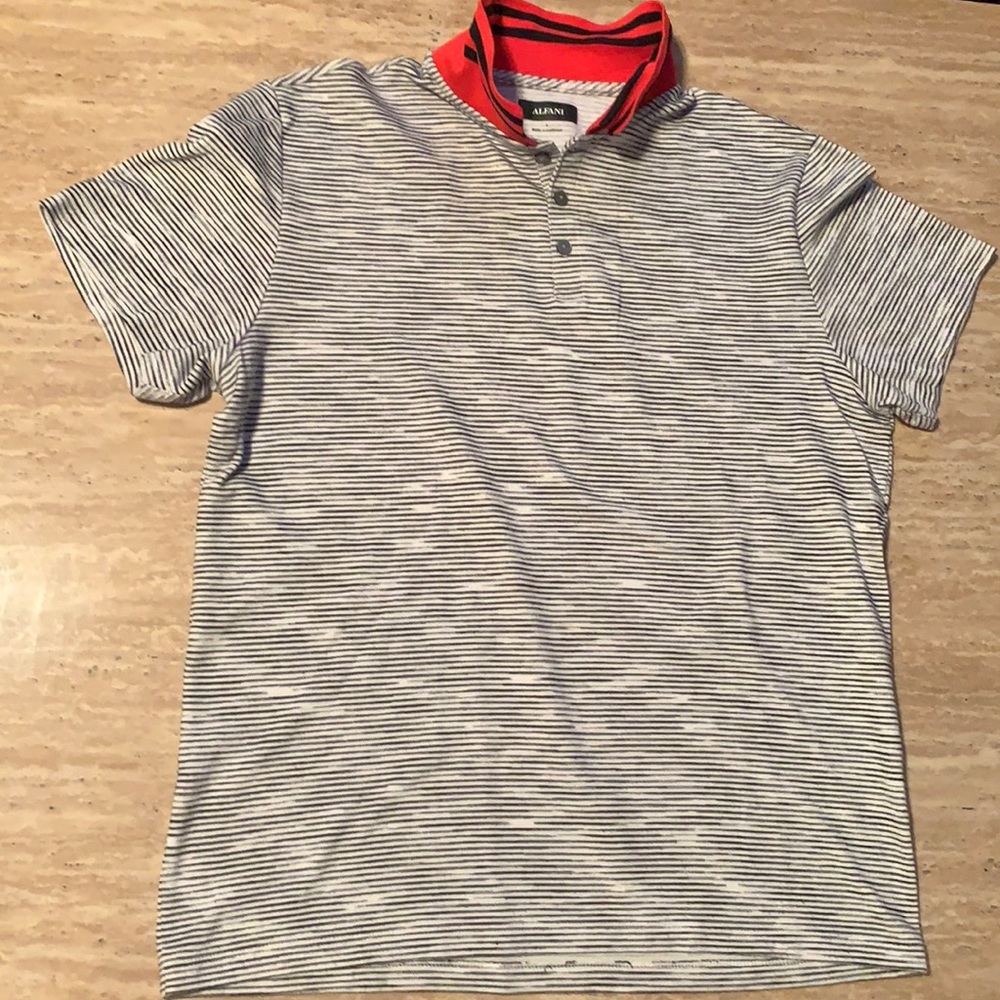 Alfani Striped Polo - Collared T-shirt- Sz Large